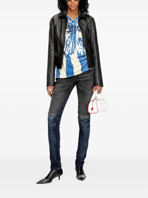 Diesel L-Egrad zip-front shearling jacket - Black - zdjęcie produktu nr 2