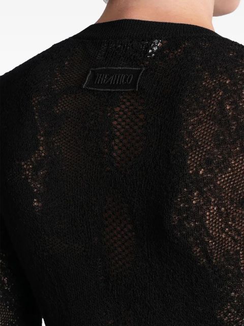 The Attico openwork blouse - Black