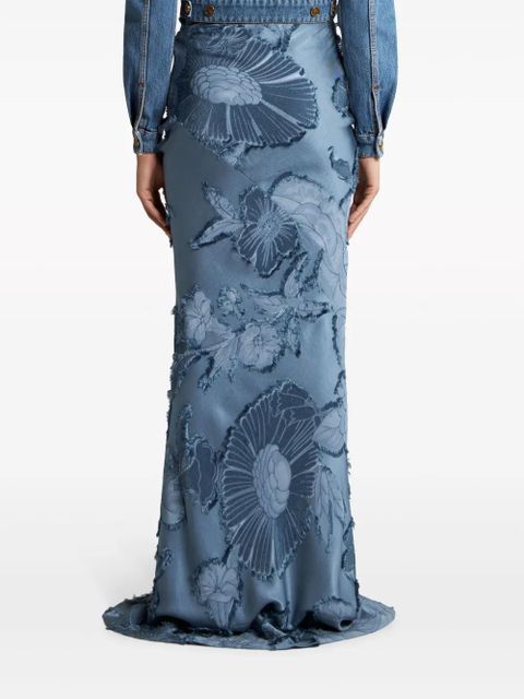 ETRO floral-jacquard maxi skirt - Blue