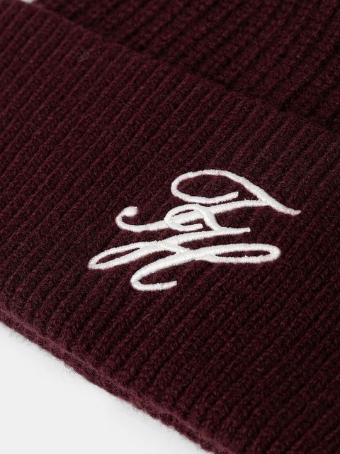 Tommy Hilfiger czapka wełniana kolor bordowy AW0AW18515