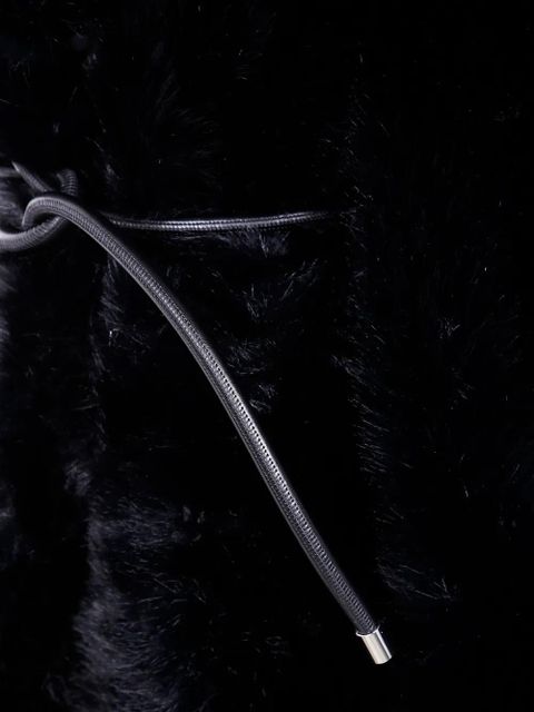 Sportmax faux-fur knotted-belt coat - Black