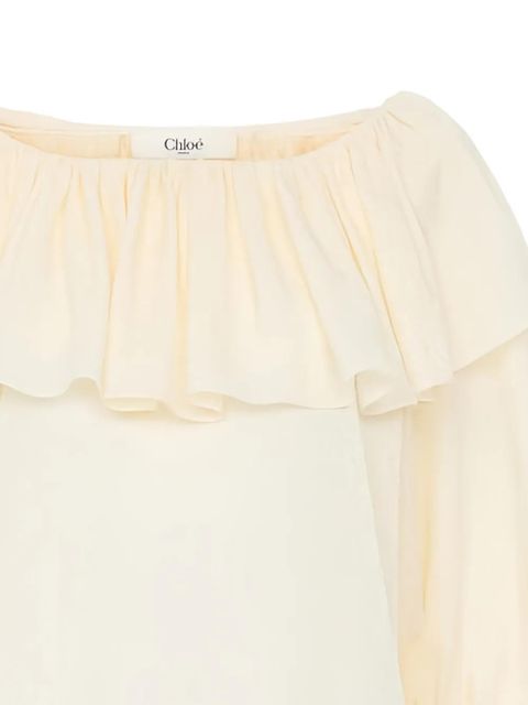 Chloé ruffled long-sleeve blouse - Neutrals - zdjęcie produktu nr 2