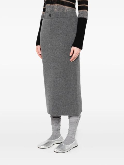 Guest In Residence fine-knit pencil skirt - Grey