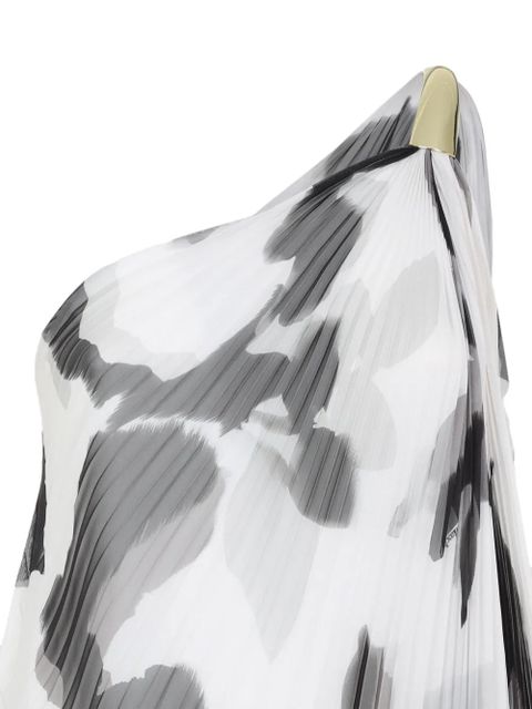 Max Mara one-shoulder pleated maxi dress - White