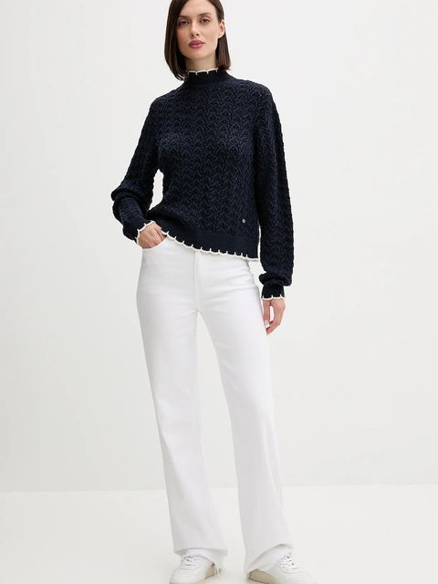 Pepe Jeans sweter damski kolor granatowy z półgolfem PL7000016