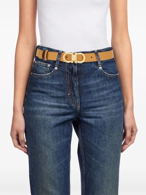 Ferragamo Gancini-buckle reversible leather belt - Neutrals