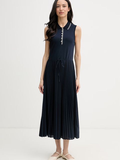 Tommy Hilfiger sukienka plisowana z bawełną - zdjęcie produktu nr 1