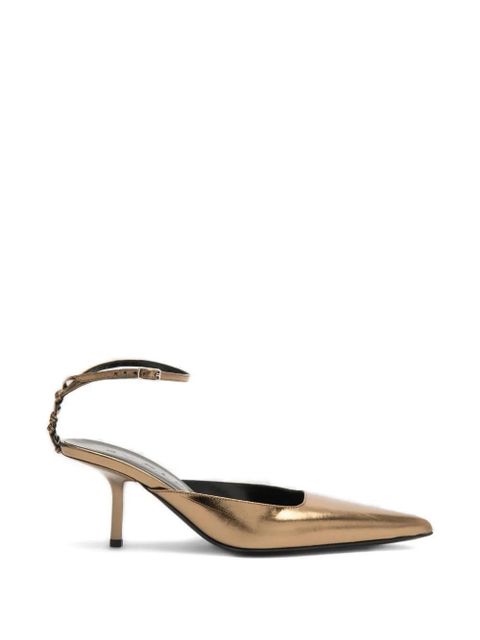 BY FAR Teese metallic pointed-toe pumps - Gold - zdjęcie produktu nr 1