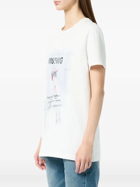 Blumarine dolphin-print jersey T-shirt - White
