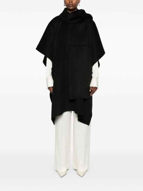 TOTEME scarf-detailing cape - Black - zdjęcie produktu nr 2