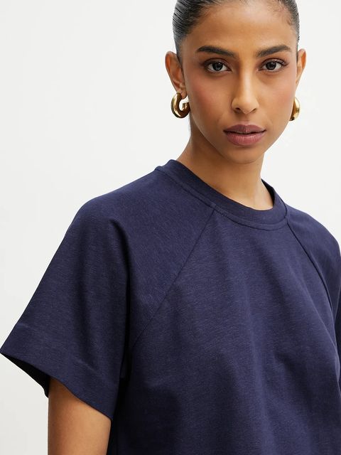 MAX&Co. t-shirt z domieszką lnu