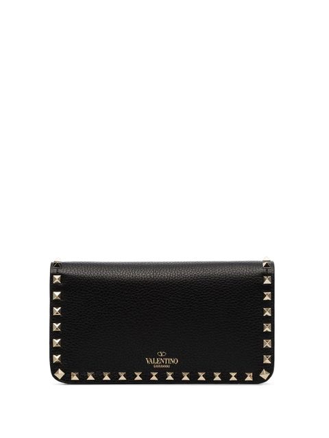 Valentino Garavani Rockstud leather clutch bag - Black