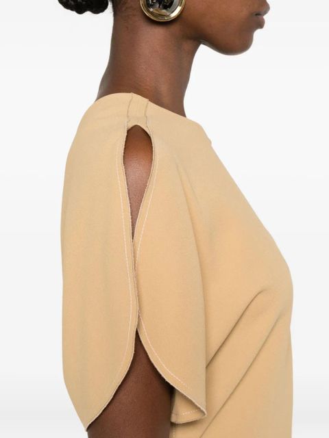 Victoria Beckham flutter-sleeve draped dress - Yellow - zdjęcie produktu nr 2