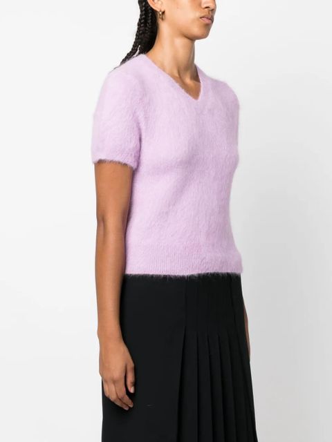 Maison Margiela short-sleeve knitted top - Purple