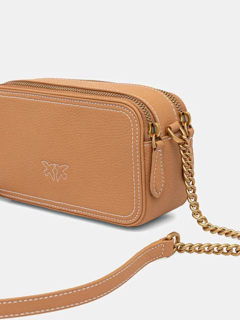 Pinko torebka skórzana kolor brązowy 103799 A1LF