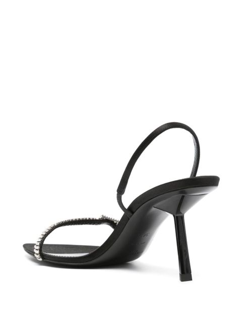 Saint Laurent Rendez-Vous 75mm leather sandals - Black