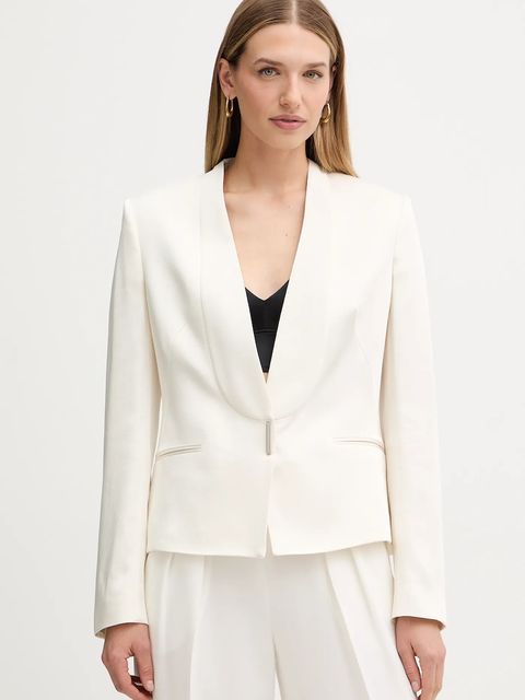 BOSS marynarka kolor beżowy jednorzędowa gładka 50548290 - zdjęcie produktu nr 1