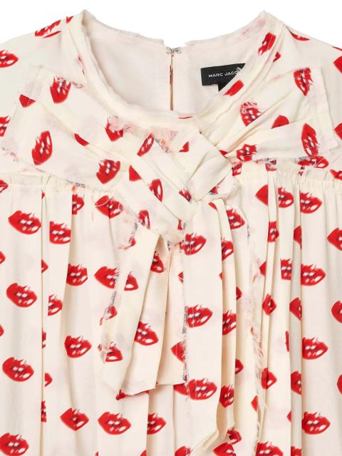 Marc Jacobs lips pleated midi dress - Neutrals - zdjęcie produktu nr 2