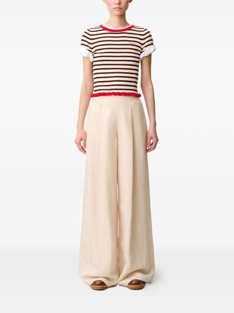 Claudie Pierlot button-detail striped trousers - Neutrals - zdjęcie produktu nr 2