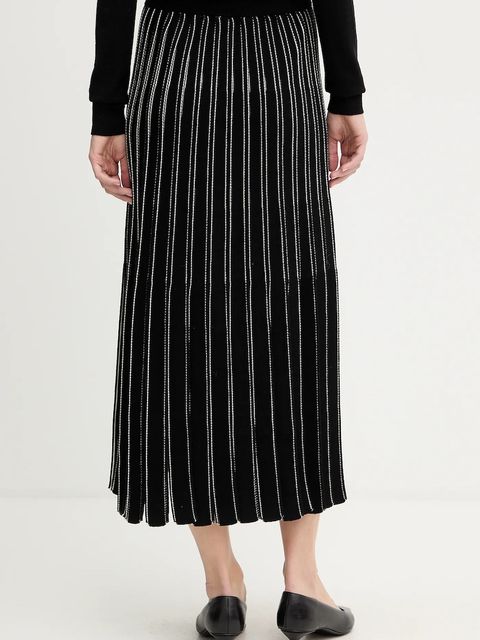 BOSS spódnica kolor czarny midi rozkloszowana 50553135