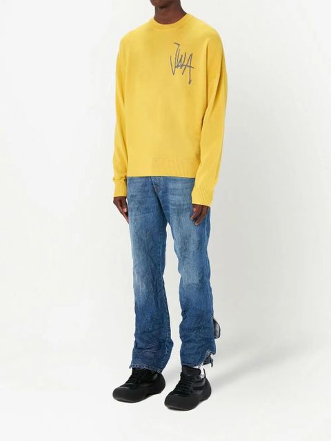 JW Anderson logo-embroidered jumper - Yellow - zdjęcie produktu nr 2