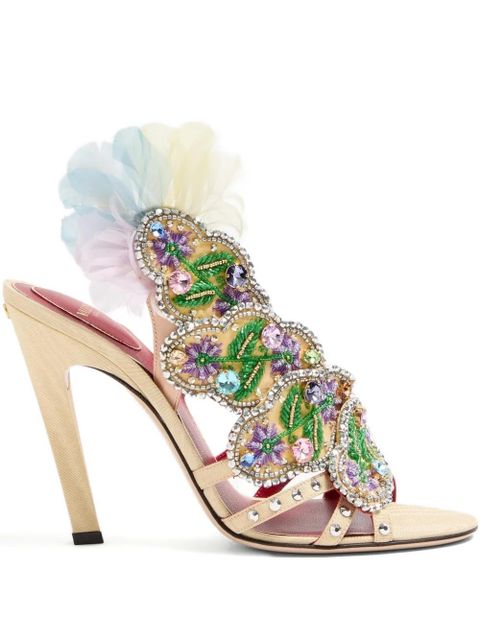 Valentino Garavani 105mm Dans Le Foyer crystal-embellished sandals - Yellow - zdjęcie produktu nr 1