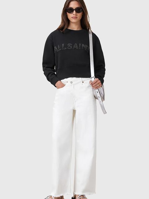 AllSaints bluza bawełniana SEPARO damska kolor czarny z aplikacją W215JC - zdjęcie produktu nr 2