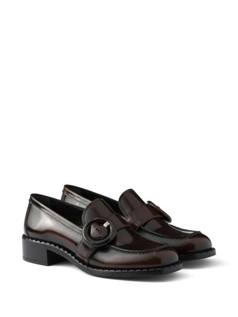 Prada brushed leather loafers - Brown - zdjęcie produktu nr 2