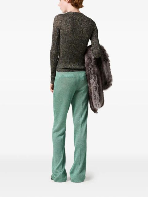 Miu Miu long-sleeves ribbed sweater - Grey