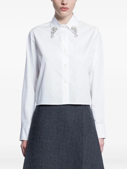 Prada crystal-embellished poplin shirt - White - zdjęcie produktu nr 1