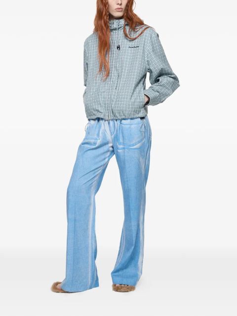 Acne Studios check-pattern hooded jacket - Blue - zdjęcie produktu nr 2