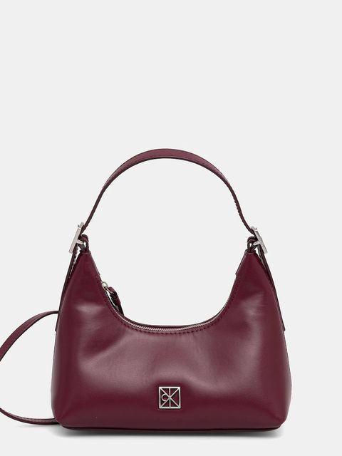 Calvin Klein torebka skórzana kolor bordowy LV04F3263G - zdjęcie produktu nr 1
