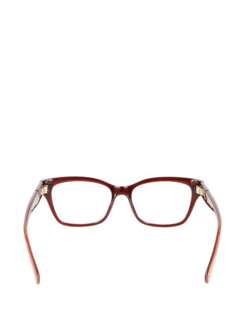 Longchamp marble-effect rectangle-frame glasses - Red
