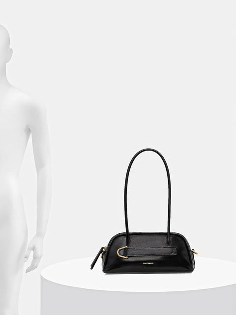 Coccinelle torebka skórzana PAKI SHINY SMOOTH kolor czarny E1 U4B 12 02 01