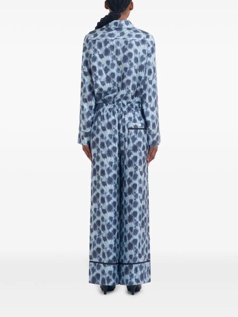 Marni silk wide-leg trousers - Blue