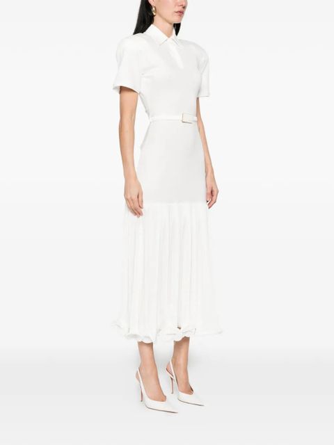 Rowen Rose pleated dress - White