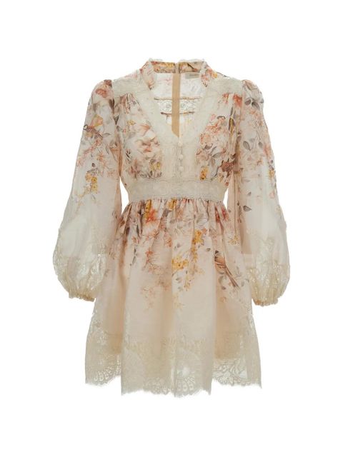 ZIMMERMANN floral lace dress - Neutrals - zdjęcie produktu nr 1