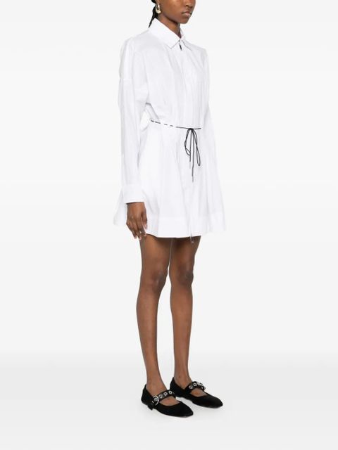 STAUD zip drawstring mini dress - White