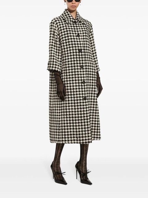 Dolce & Gabbana houndstooth trench coat - Black