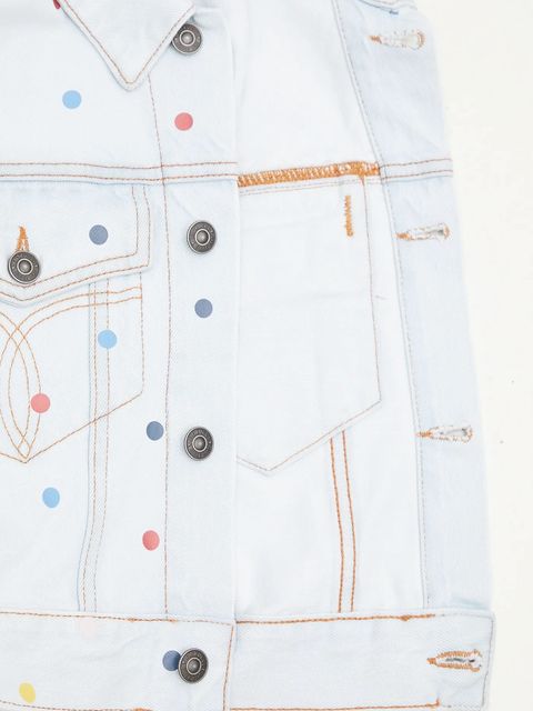 Fiorucci kurtka jeansowa bawełniana Confetti Dot Cropped Denim
