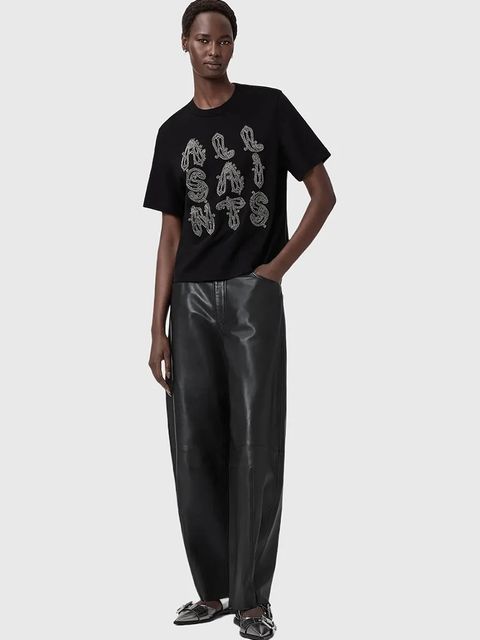 AllSaints t-shirt bawełniany damski kolor czarny W148JD