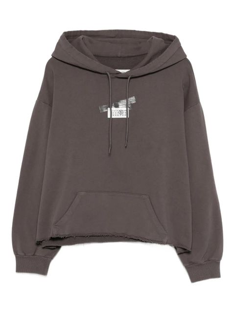 MM6 Maison Margiela distressed hooded top - Grey - zdjęcie produktu nr 1