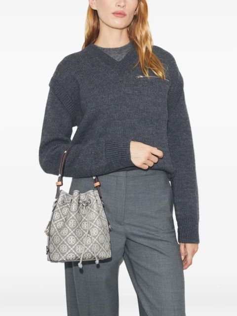 Tory Burch monogram bucket bag - Grey - zdjęcie produktu nr 2