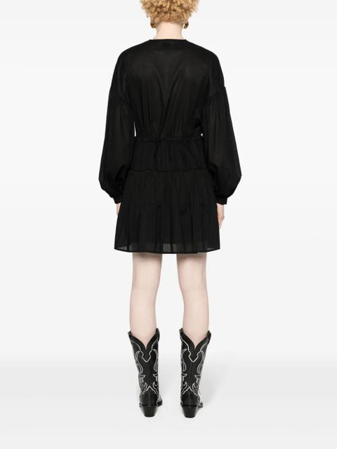 PINKO fringed flared mini dress - Black