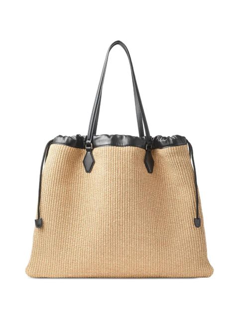 Jimmy Choo drawstring tote large bag - Neutrals