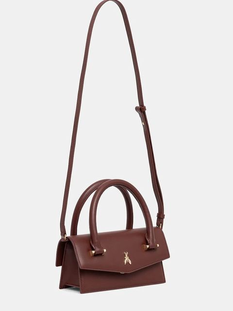 Patrizia Pepe torebka skórzana kolor pomarańczowy