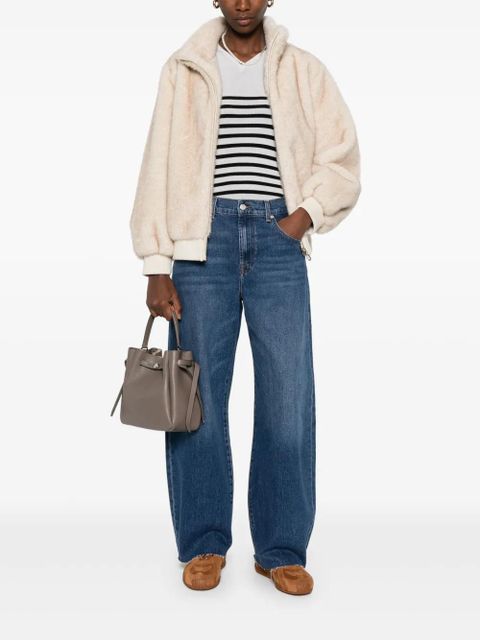 SANDRO zip-up bomber jacket - Neutrals