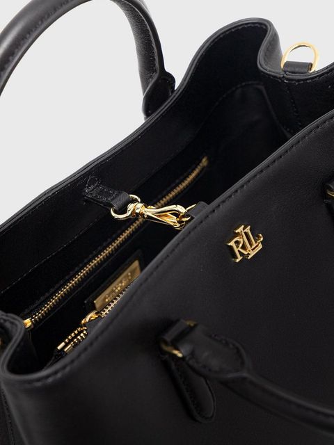 Lauren Ralph Lauren torebka skórzana 431876725004 kolor czarny