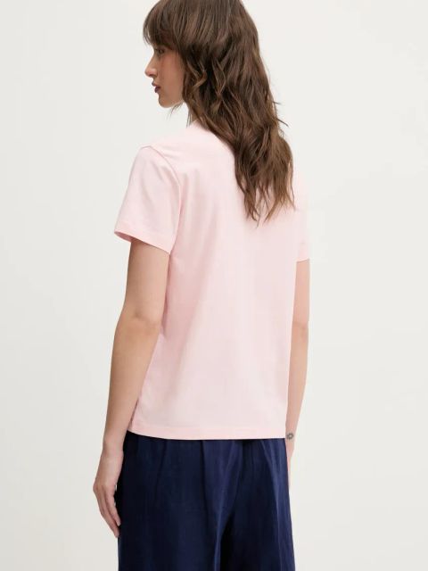 Tommy Jeans t-shirt bawełniany damski kolor różowy DW0DW20153