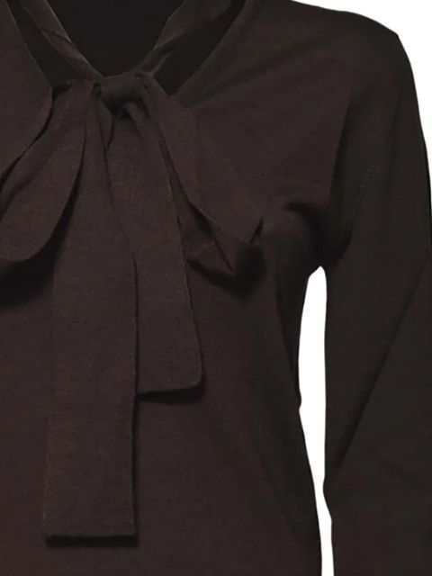SOLOTRE bow blouse - Brown